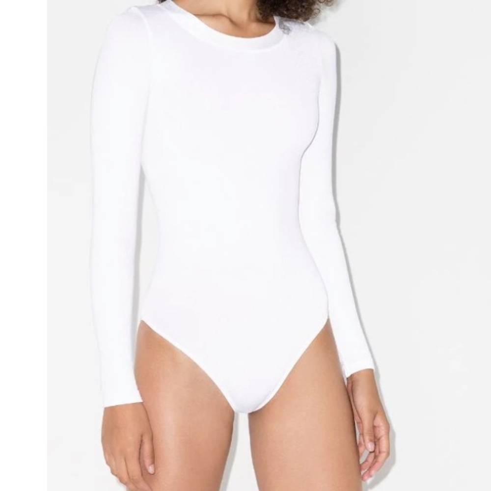 - Wolford white bodysuit long sleeve thong s…